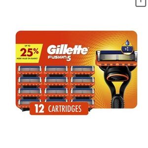Fusion5 12-Pack Replacement Razor Cartridges - Orange/Blue